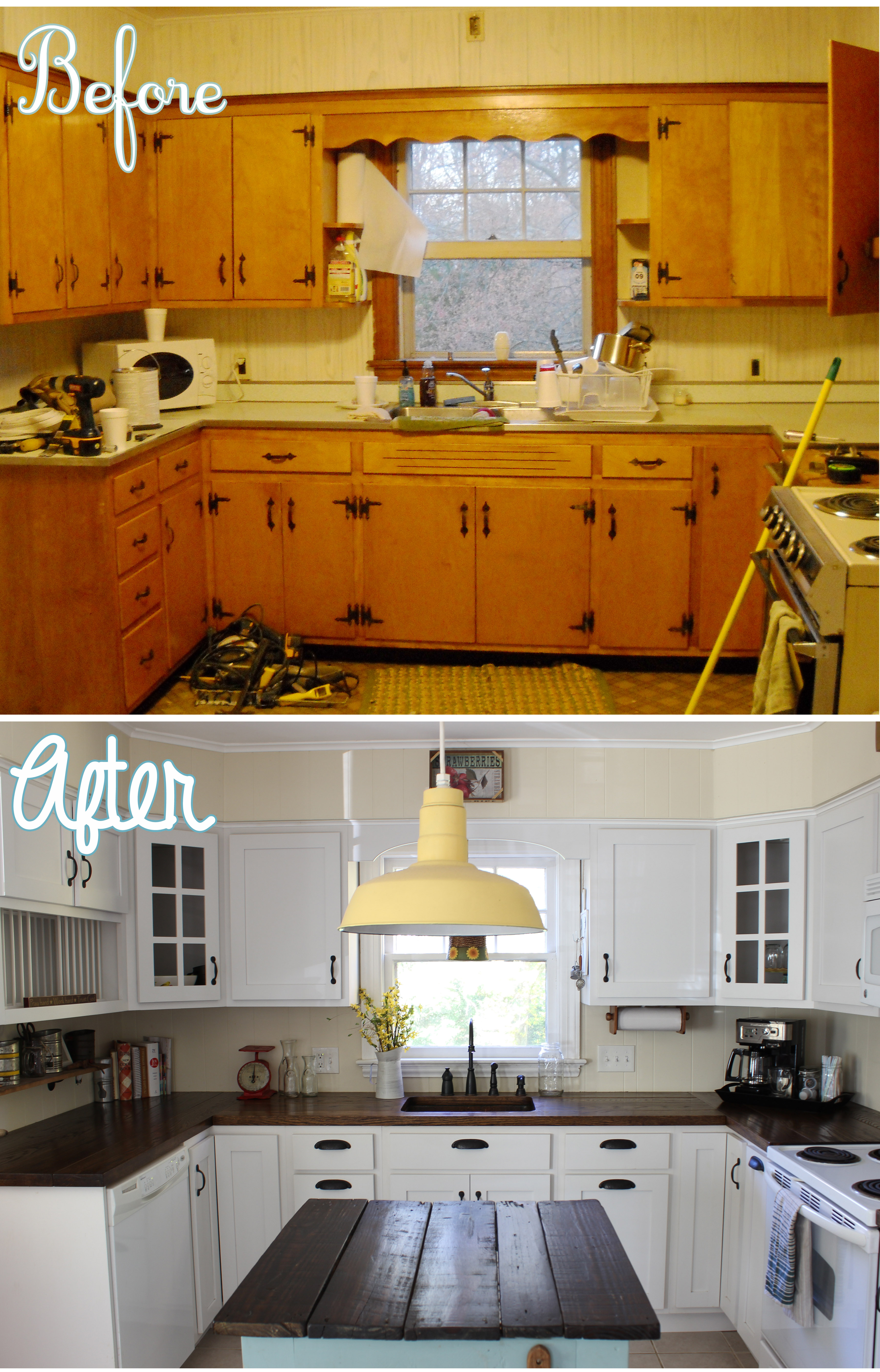 Kitchen before and after refurbishment